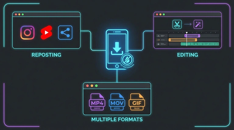 TikTok watermark-free download — repost and edit